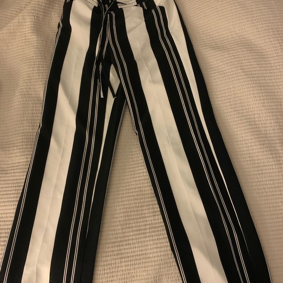 INC Black and White Striped Pants - Picture 2 of 3